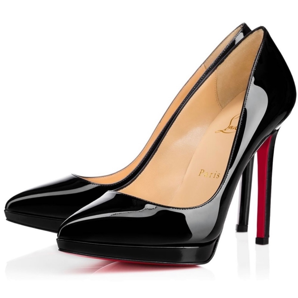 Christian Louboutin Patent Leather Pigalle Plato 100mm Pumps in Black